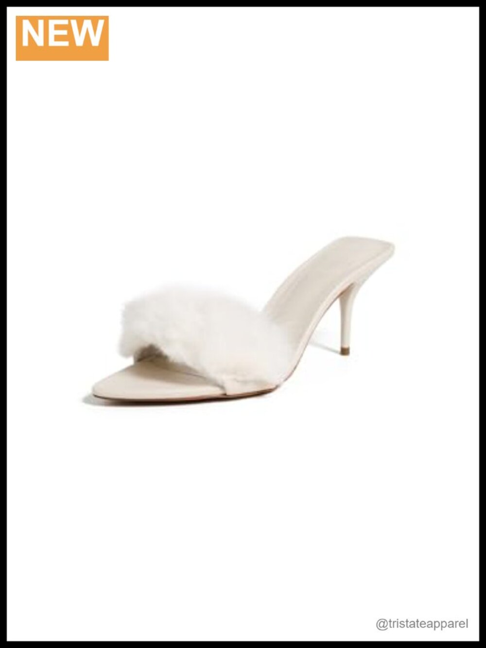 Faux Fur Stiletto Heel Mules Slip On Dress Shoes